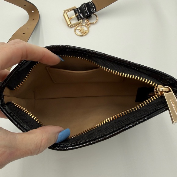 Michael Michael Kors Glossy Black Belt Bag - Picture 5 of 10